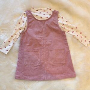 NWOT H&M Pink Corduroy jumper and Floral top. size 4-5